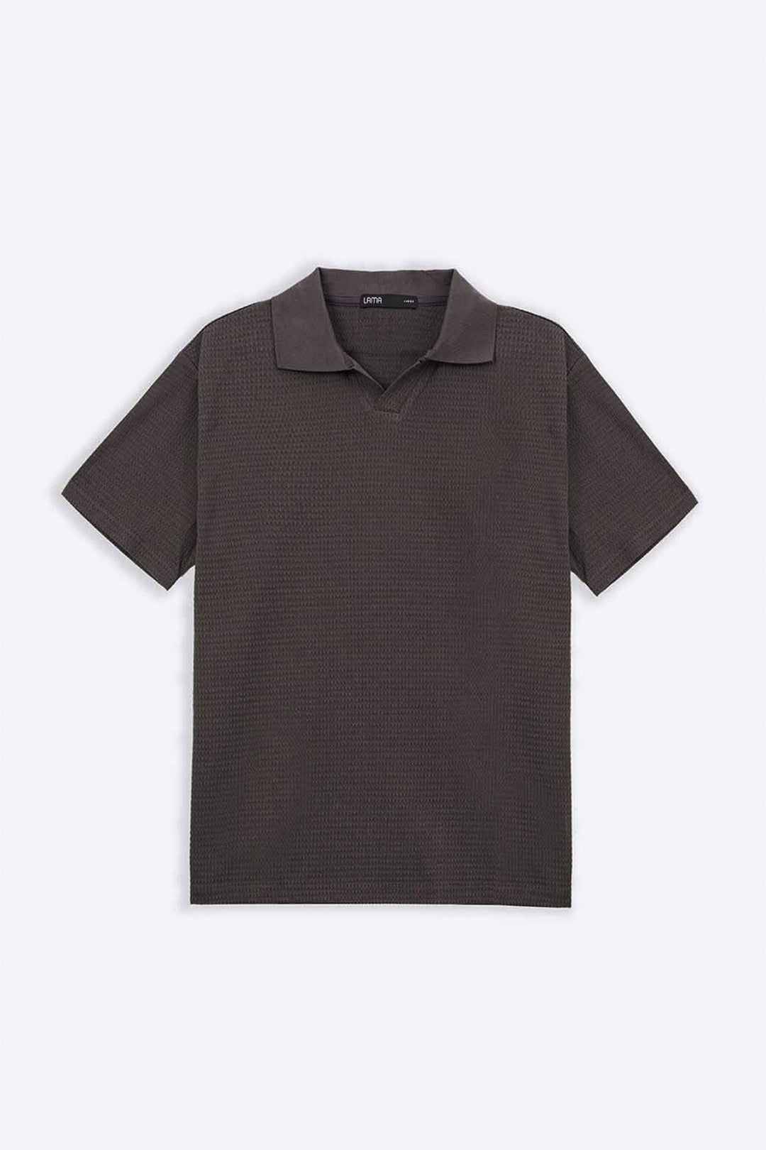 CHARCOAL TENCEL POLO SHIRT