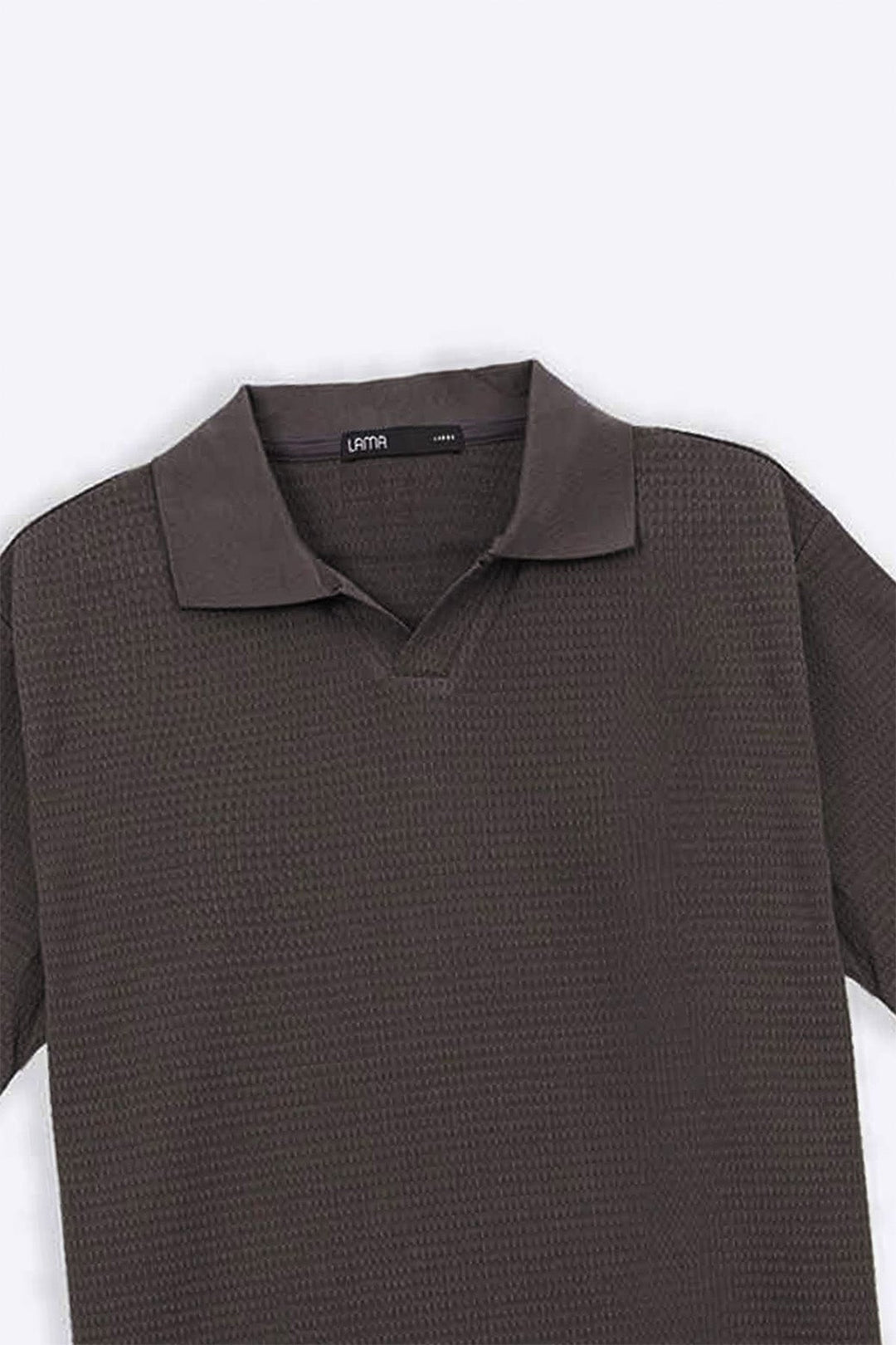 CHARCOAL TENCEL POLO SHIRT