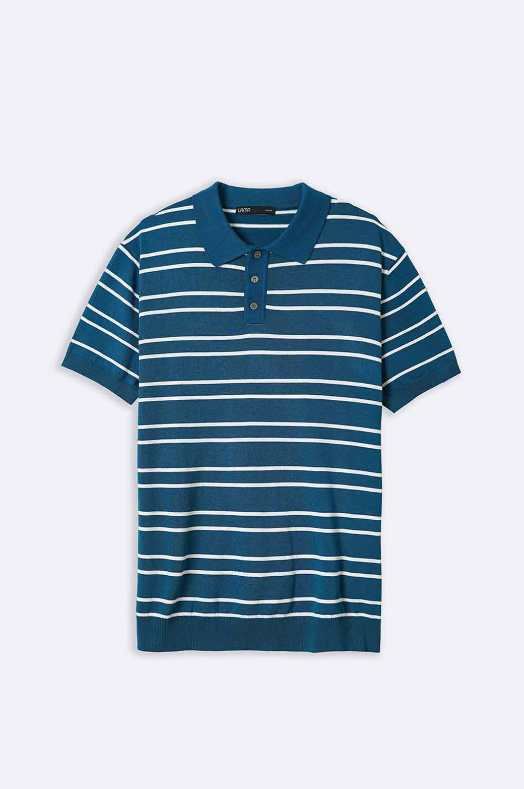 NAVY STRIPED POLO SHIRT