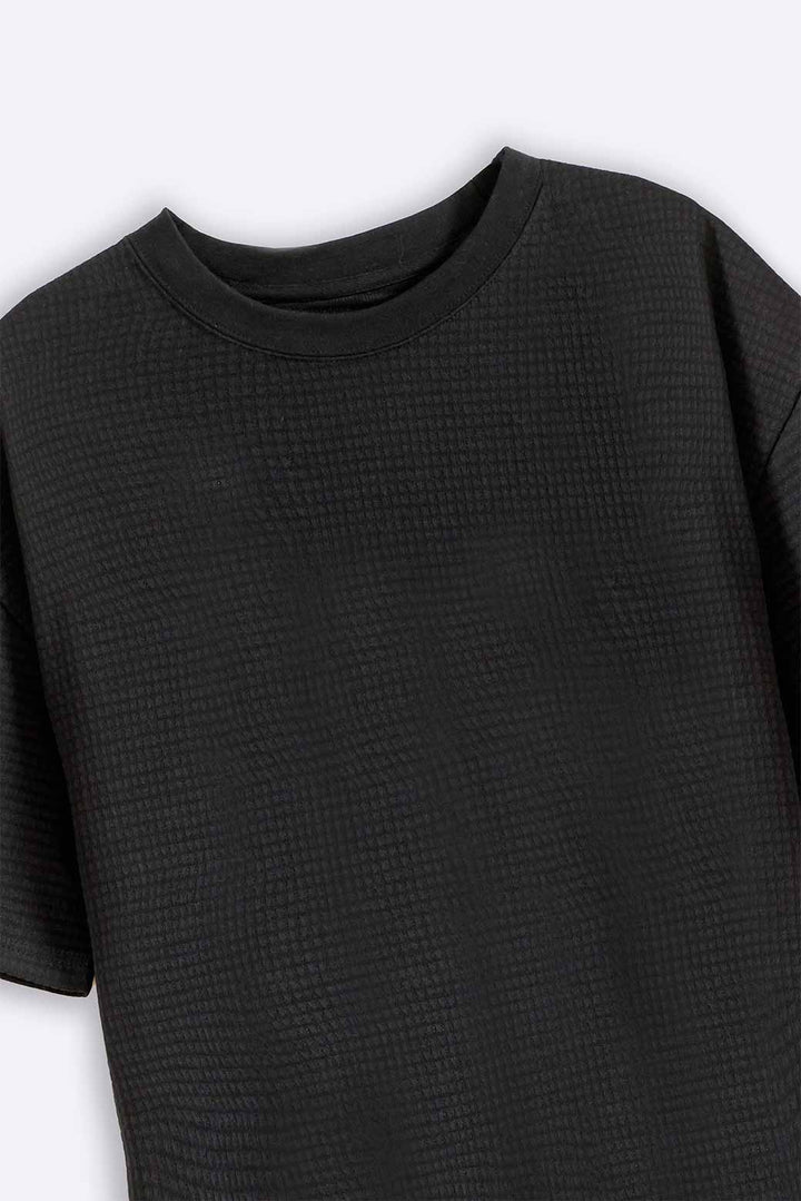 BLACK JACQUARD TEE