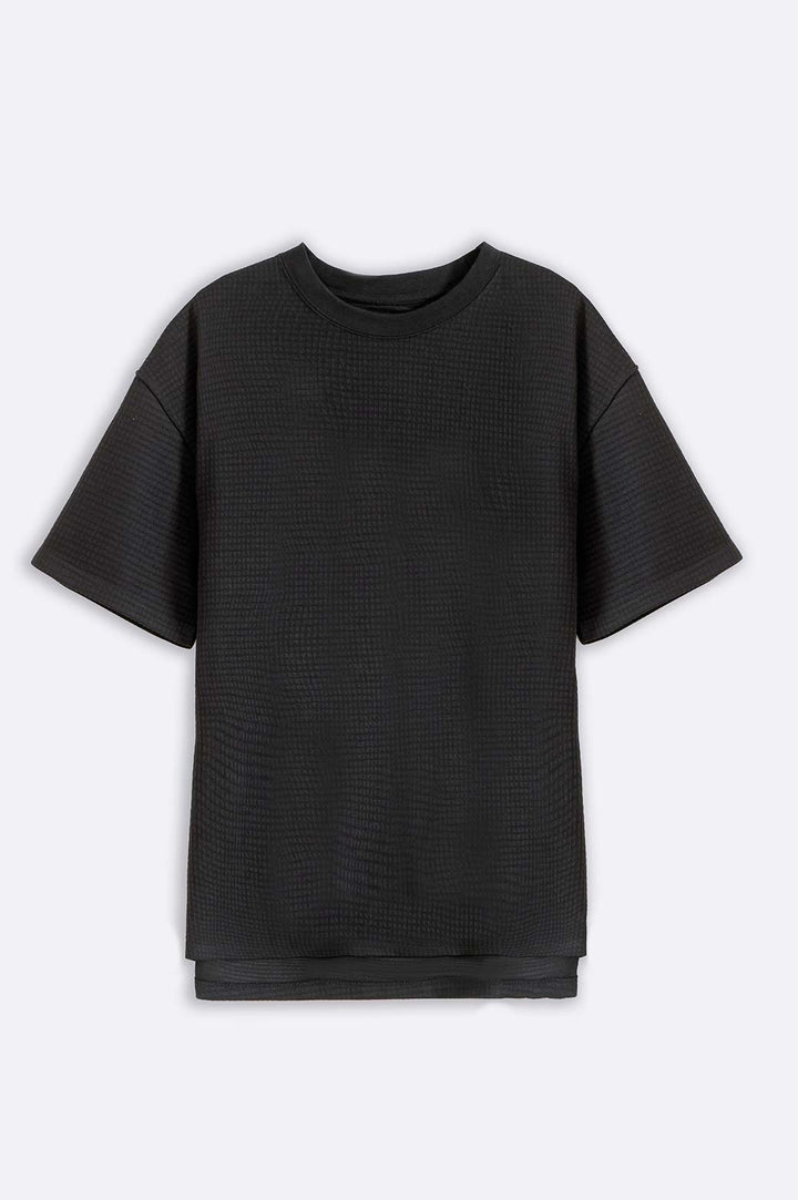 BLACK JACQUARD TEE