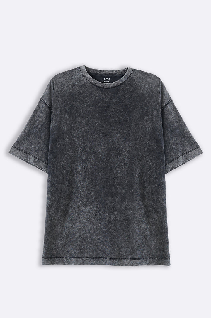 CHARCOAL WASHED LOOSE FIT T SHIRT