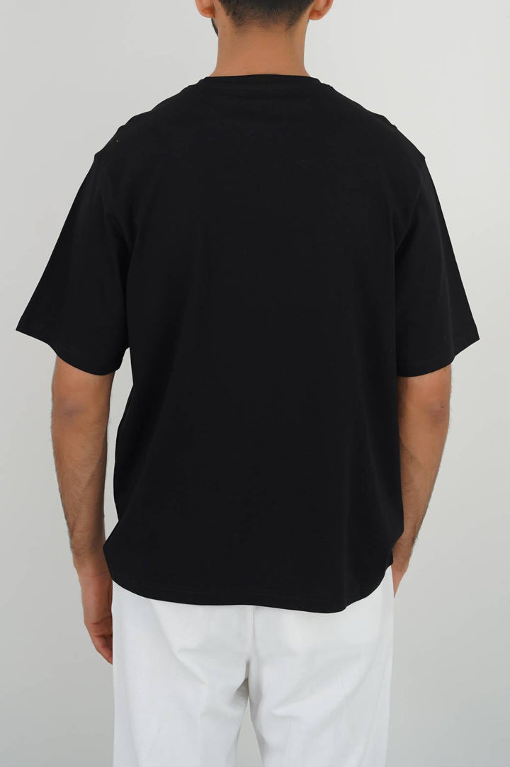 BLACK ALL- COTTON T-SHIRT