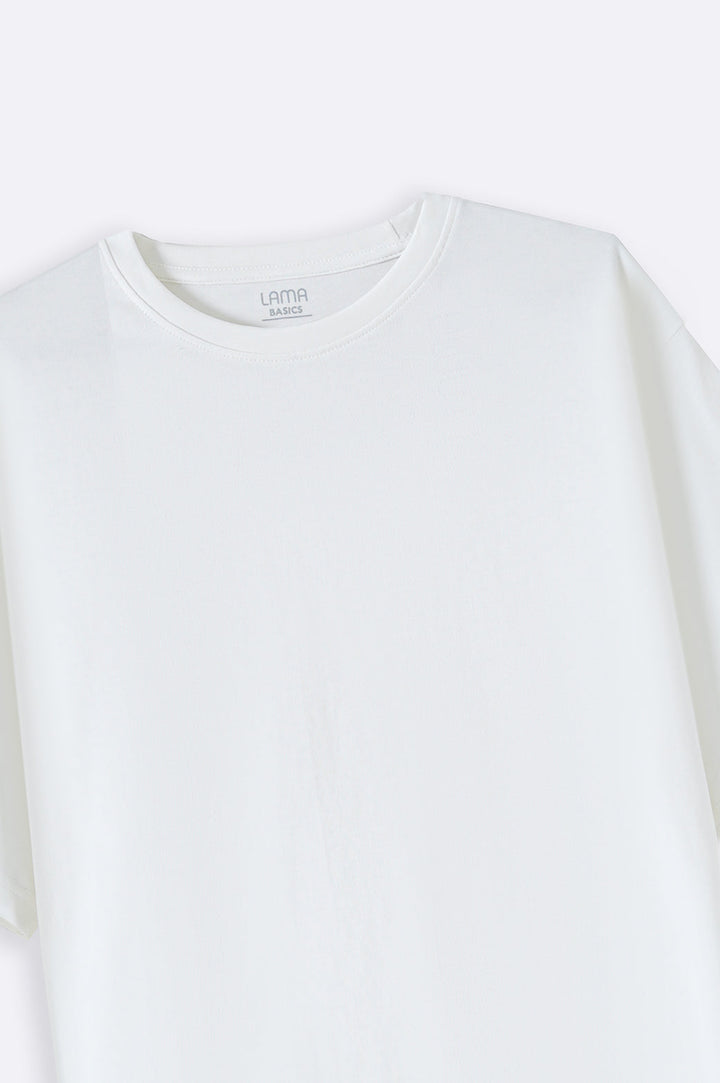 WHITE ALL- COTTON T-SHIRT