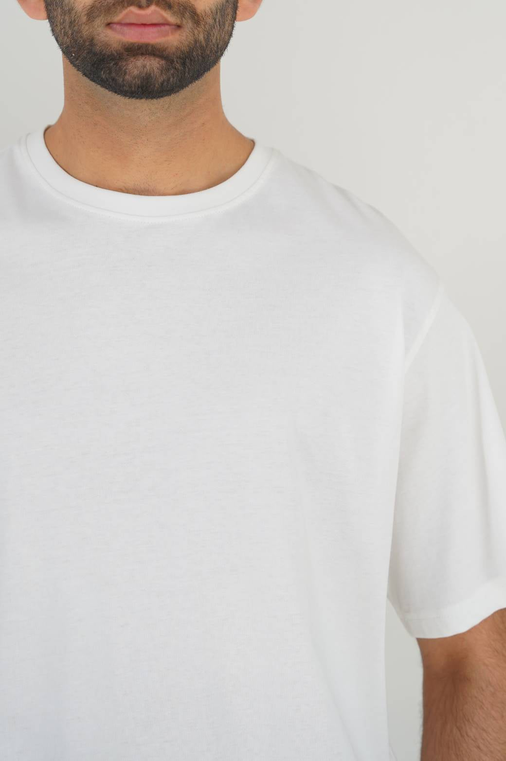 WHITE ALL- COTTON T-SHIRT