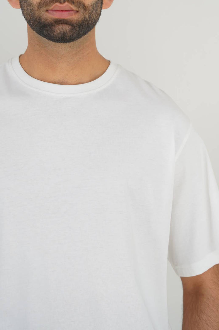 WHITE ALL- COTTON T-SHIRT