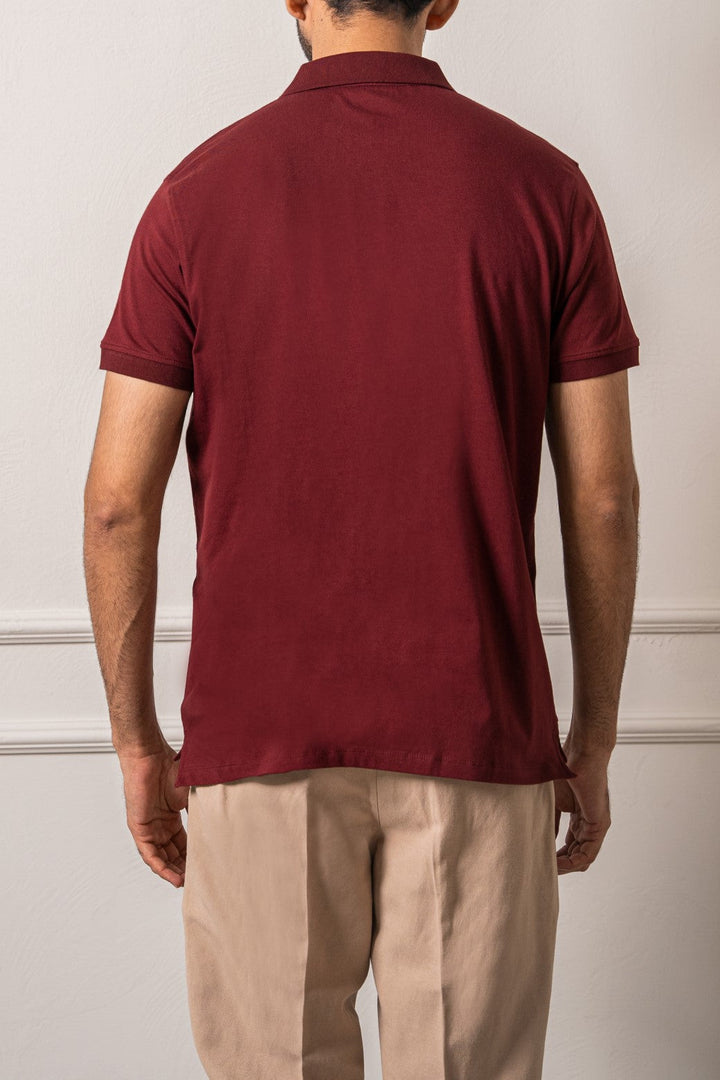 BURGUNDY KNITTED POLO