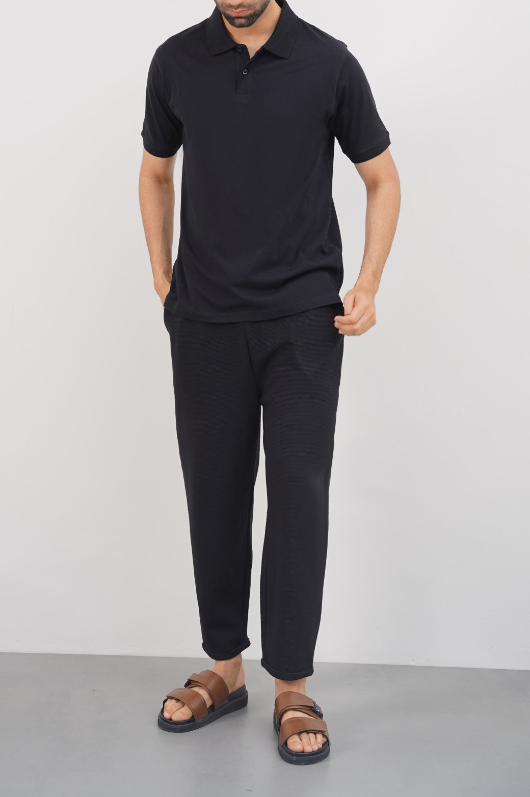 BLACK BASIC POLO