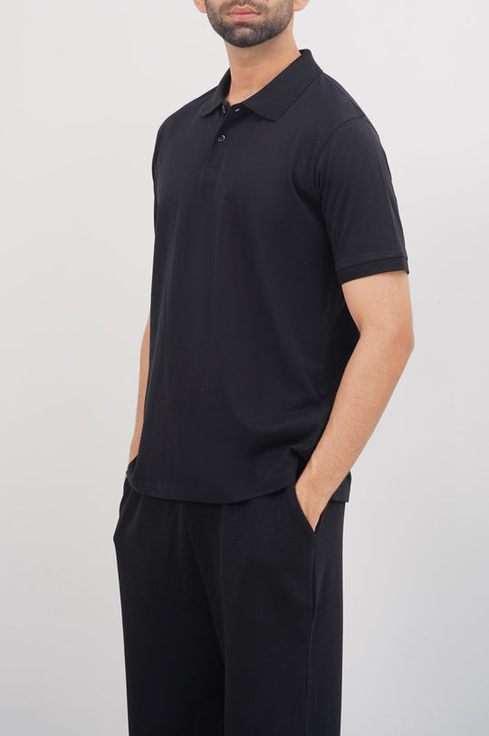 BLACK BASIC POLO