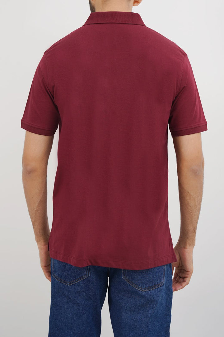 BURGUNDY BASIC COTTON POLO