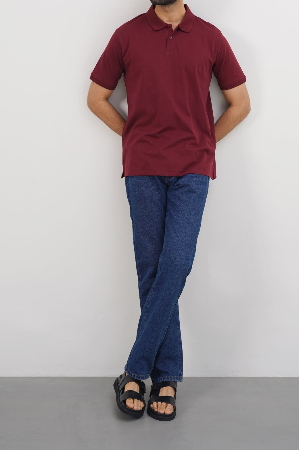 BURGUNDY BASIC COTTON POLO
