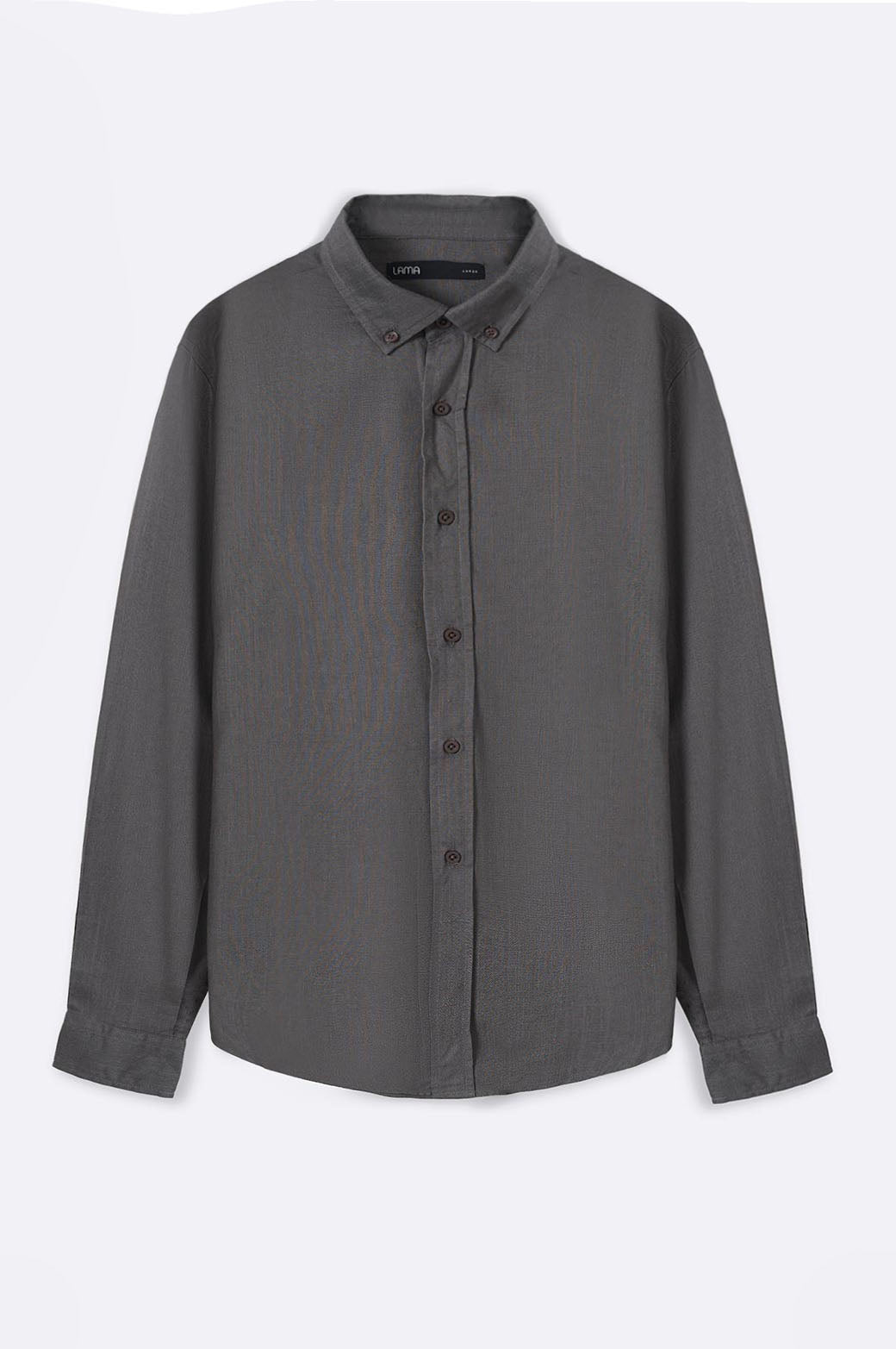DARK GREY LINEN SLUB COLLAR SHIRT