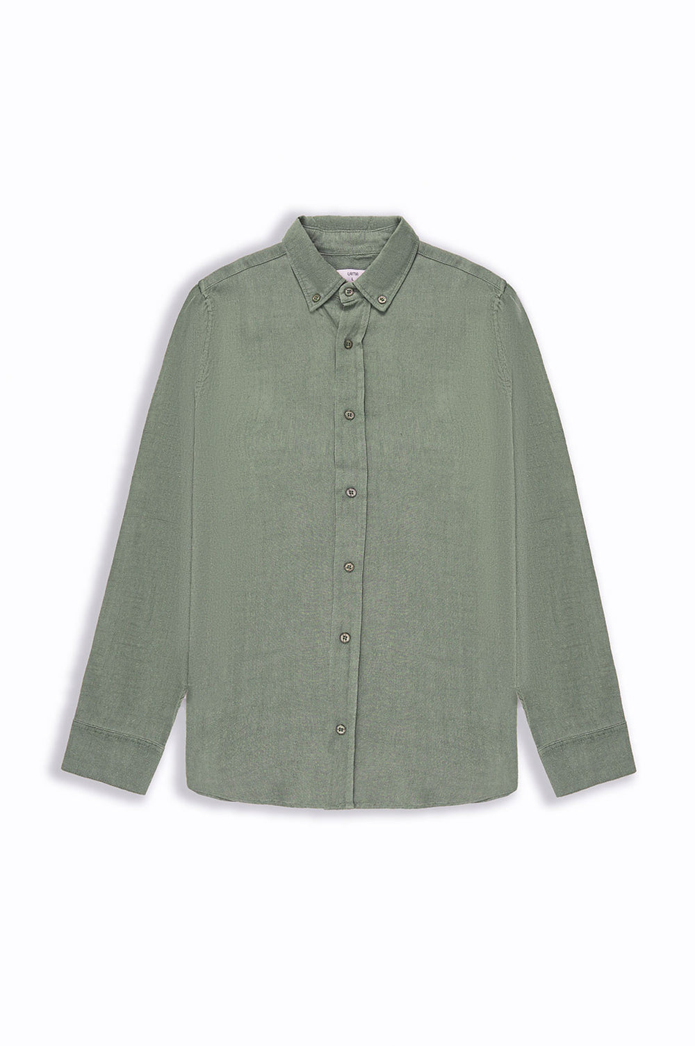 GREEN LINEN SLUB COLLAR SHIRT