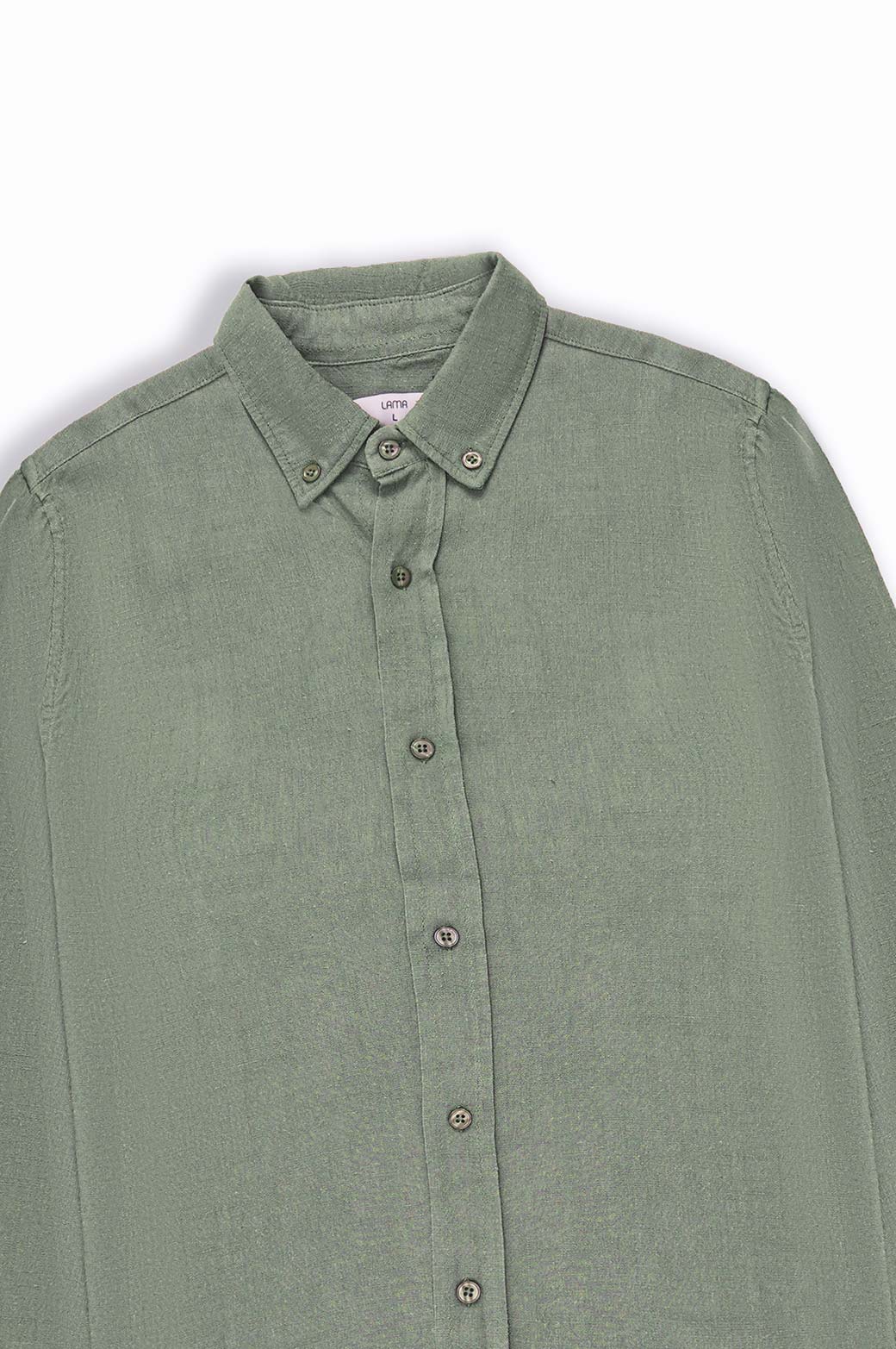 GREEN LINEN SLUB COLLAR SHIRT