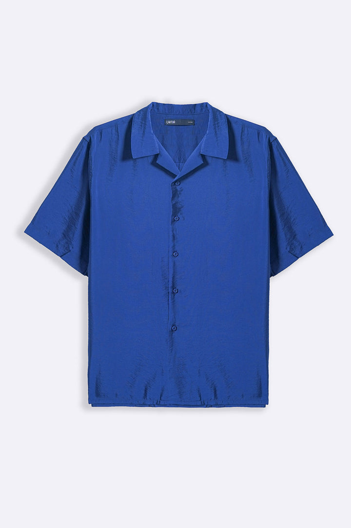 NAVY TEXTURED SAFARI SHIRT