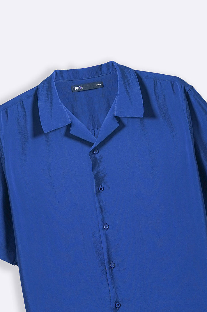 NAVY TEXTURED SAFARI SHIRT
