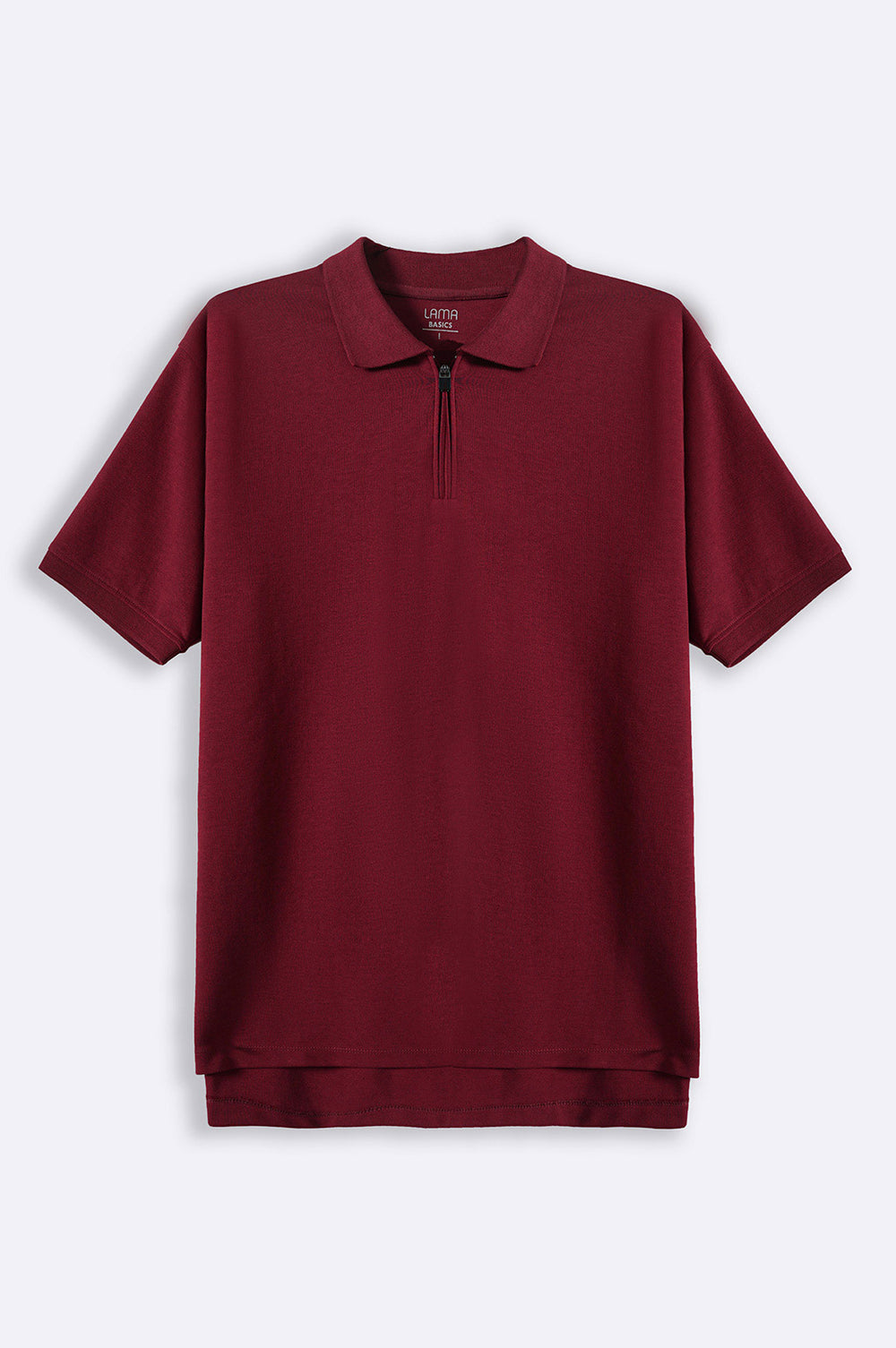 MAROON QUARTER ZIP POLO