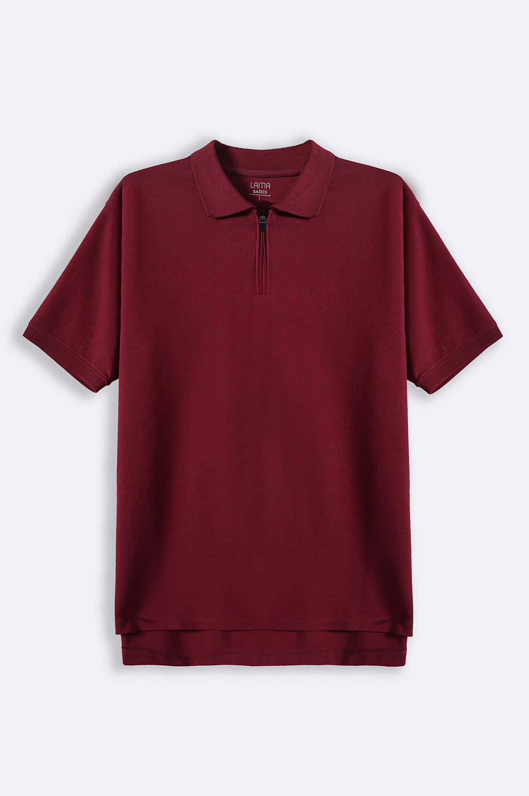 MAROON QUARTER ZIP POLO