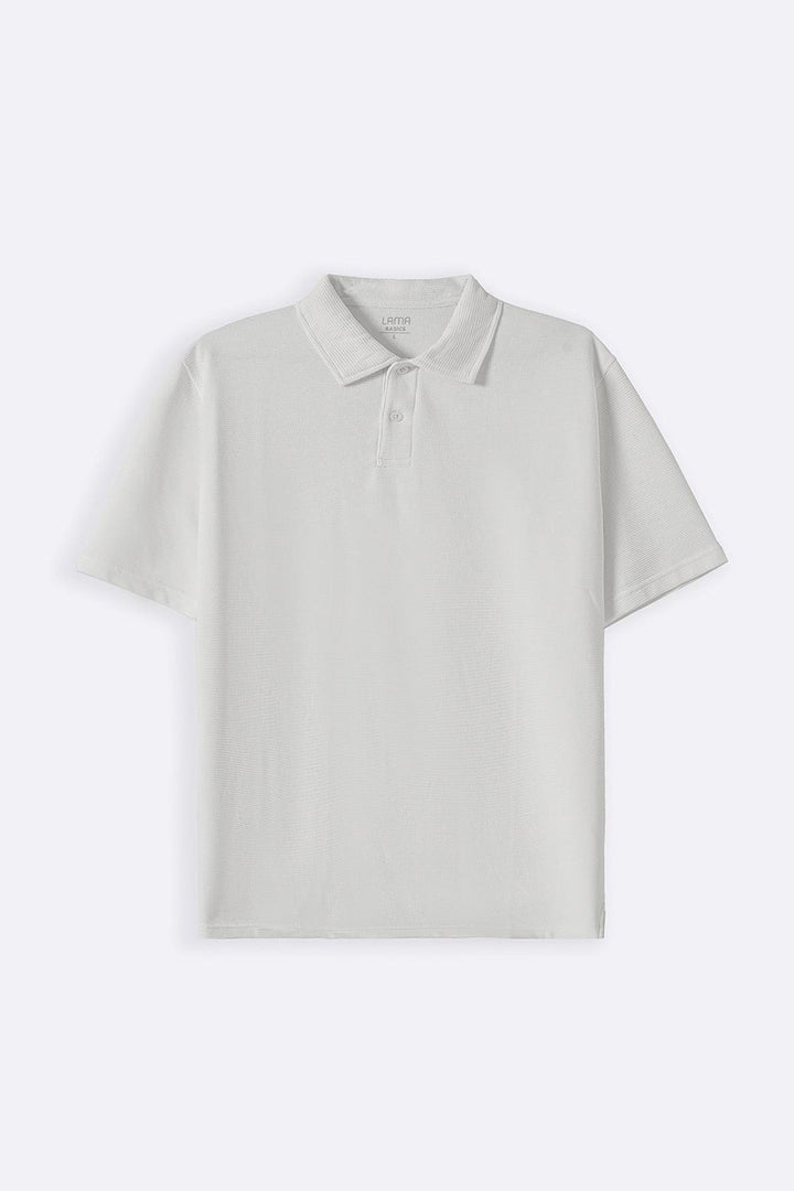 WHITE JACQUARD POLO