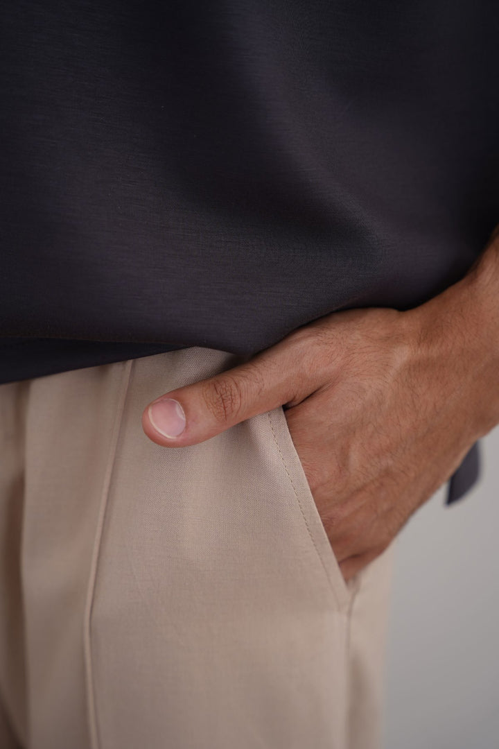 BEIGE TAPERED PANTS