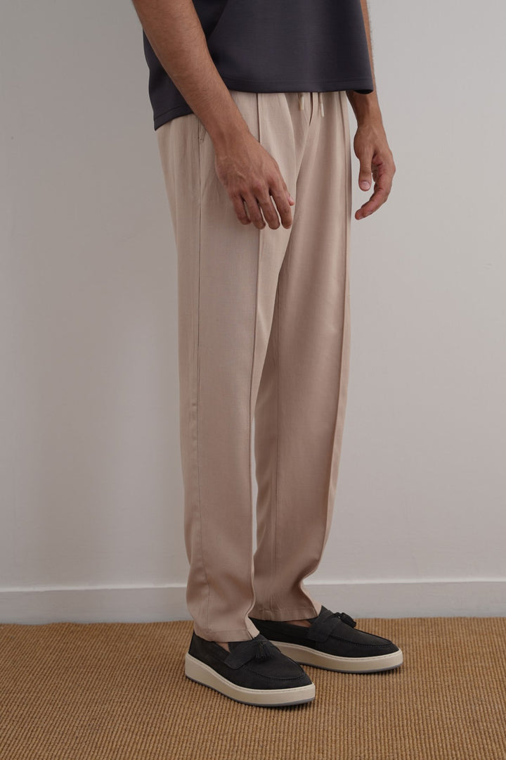 BEIGE TAPERED PANTS