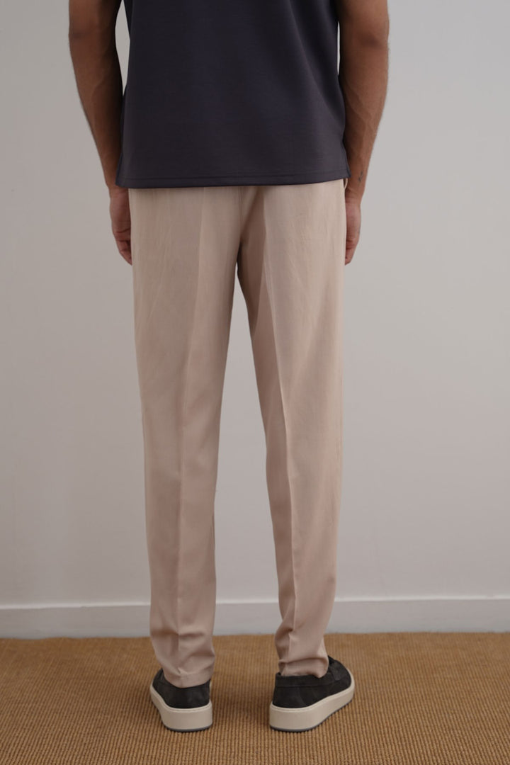 BEIGE TAPERED PANTS