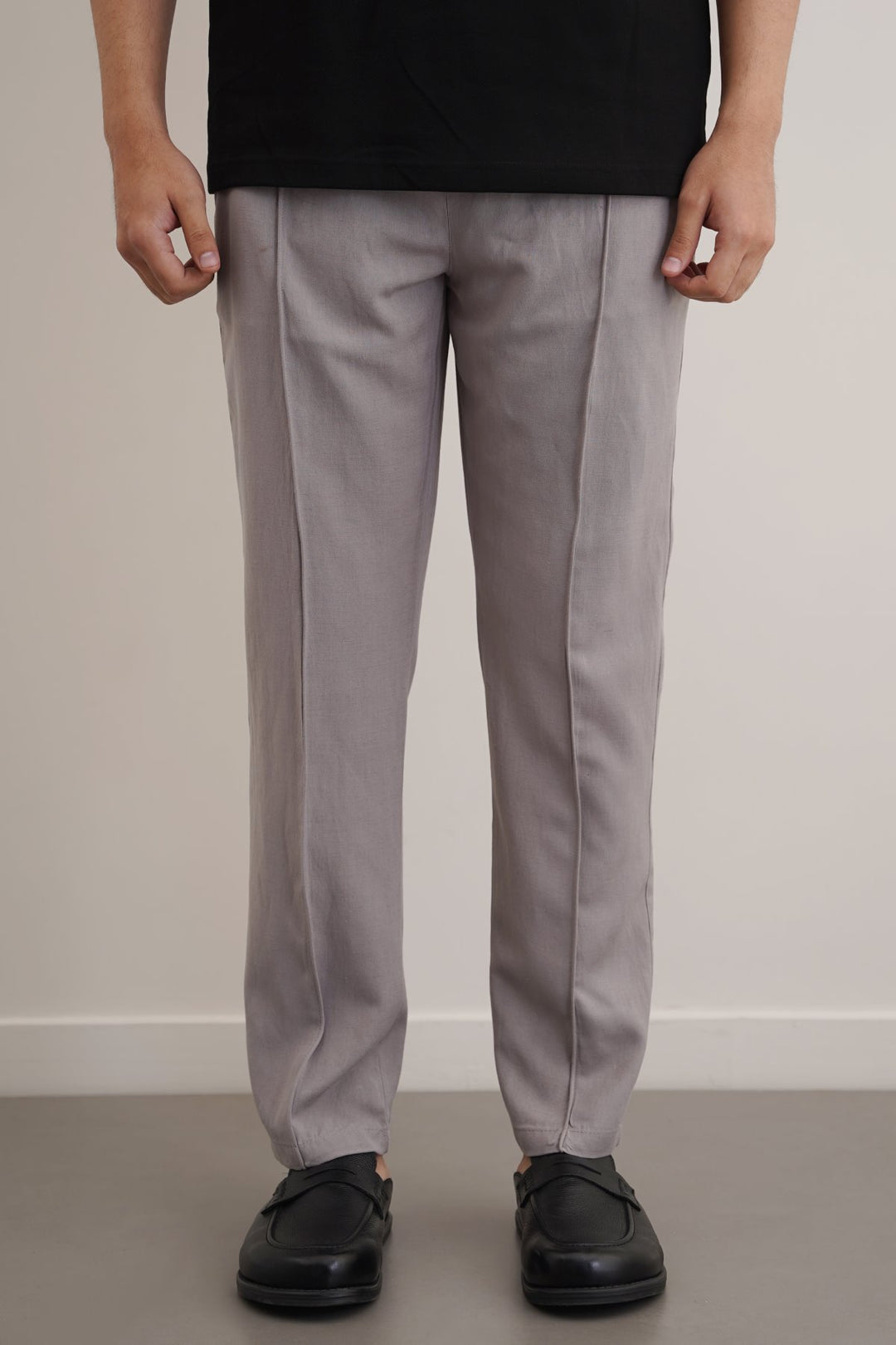 LIGHT GREY TAPERED PANTS