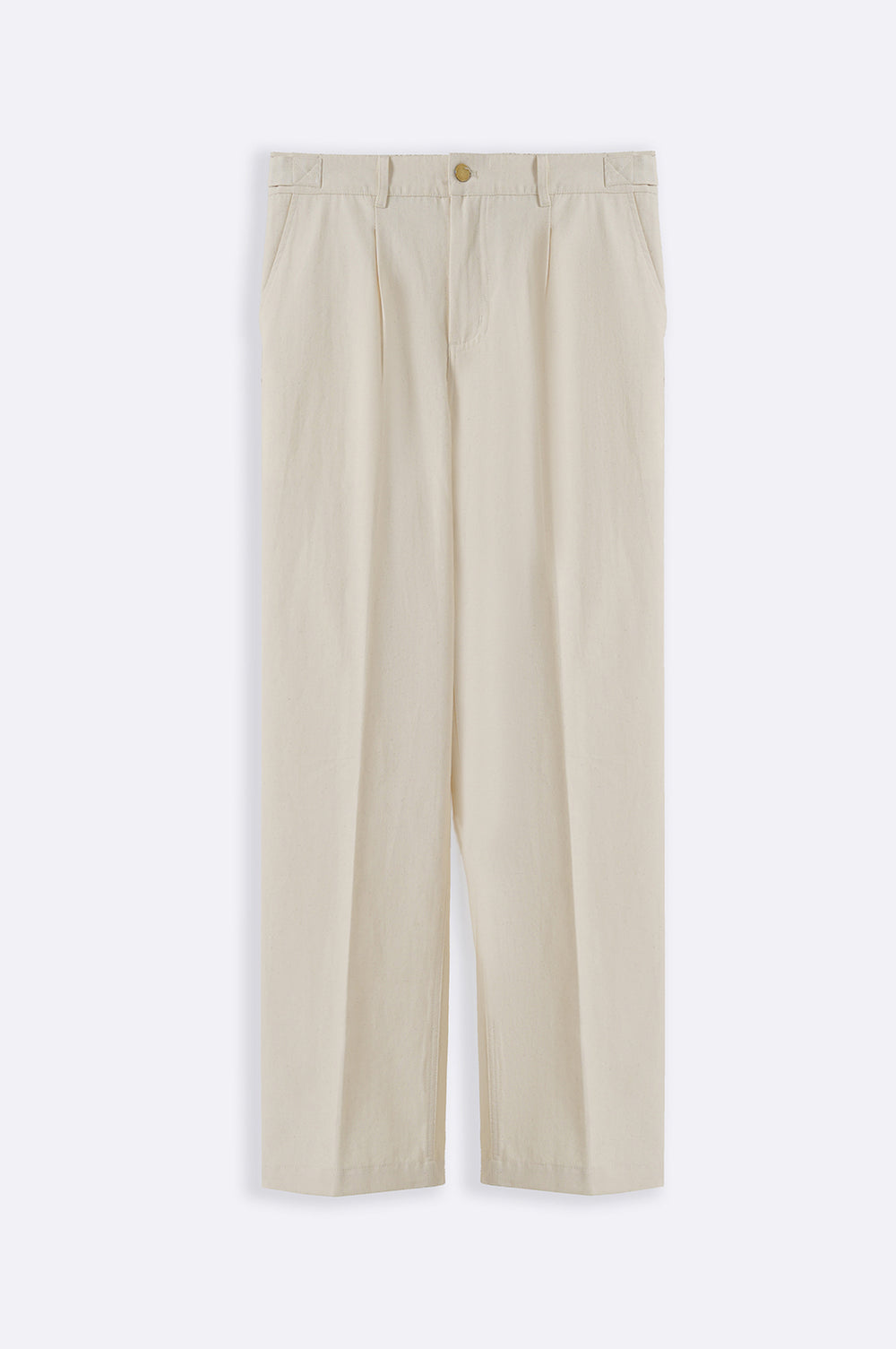 ECRU ADJUSTABLE DENIM TROUSERS