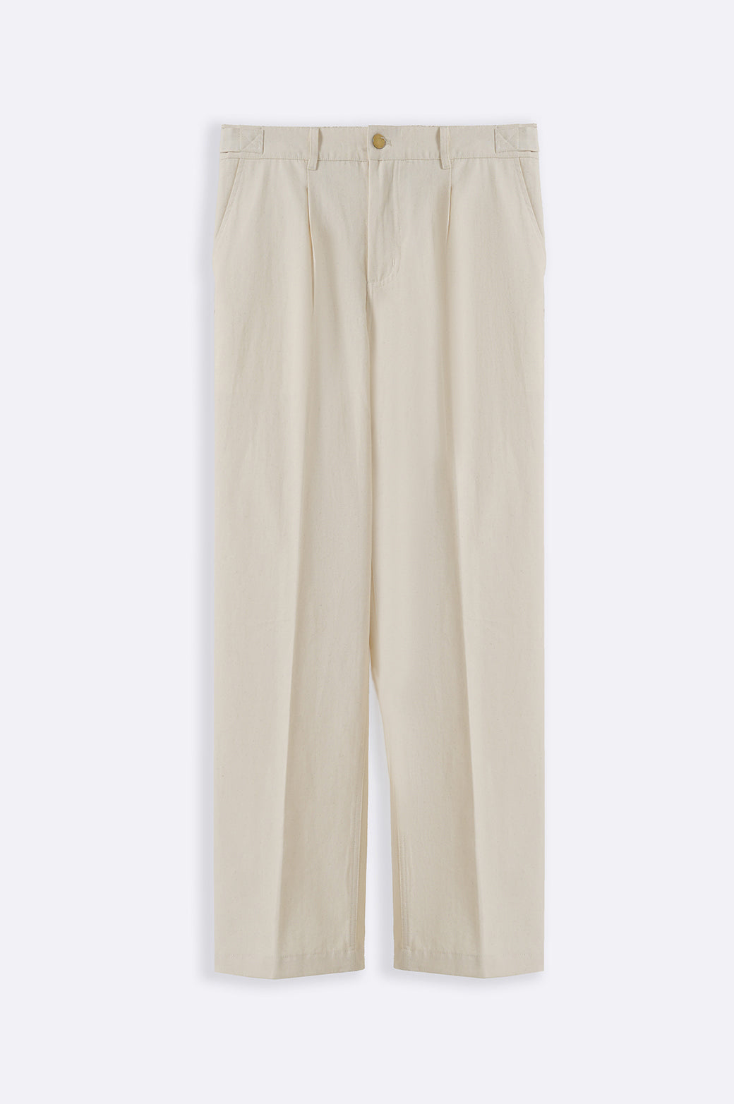 ECRU ADJUSTABLE DENIM TROUSERS