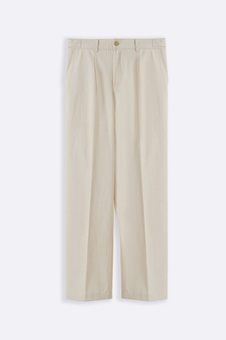 ECRU ADJUSTABLE DENIM TROUSERS