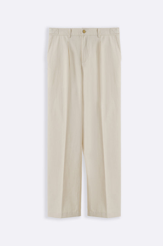 ECRU ADJUSTABLE DENIM TROUSERS