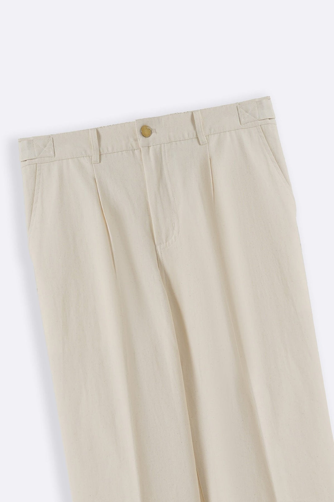 ECRU ADJUSTABLE DENIM TROUSERS