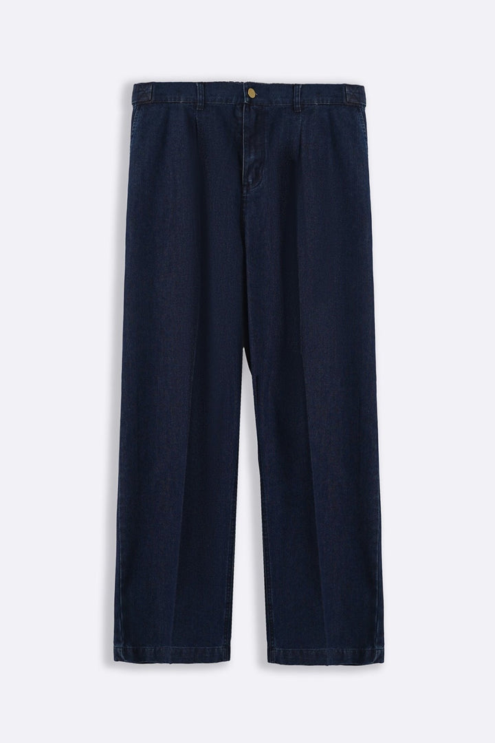 INDIGO ADJUSTABLE DENIM TROUSERS