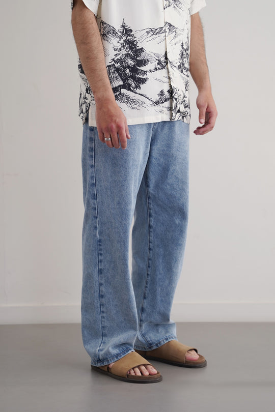 BLUE WIDE LEG JEANS