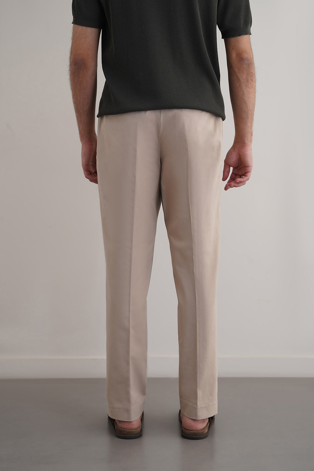 PLEATED COTTON TROUSERS
