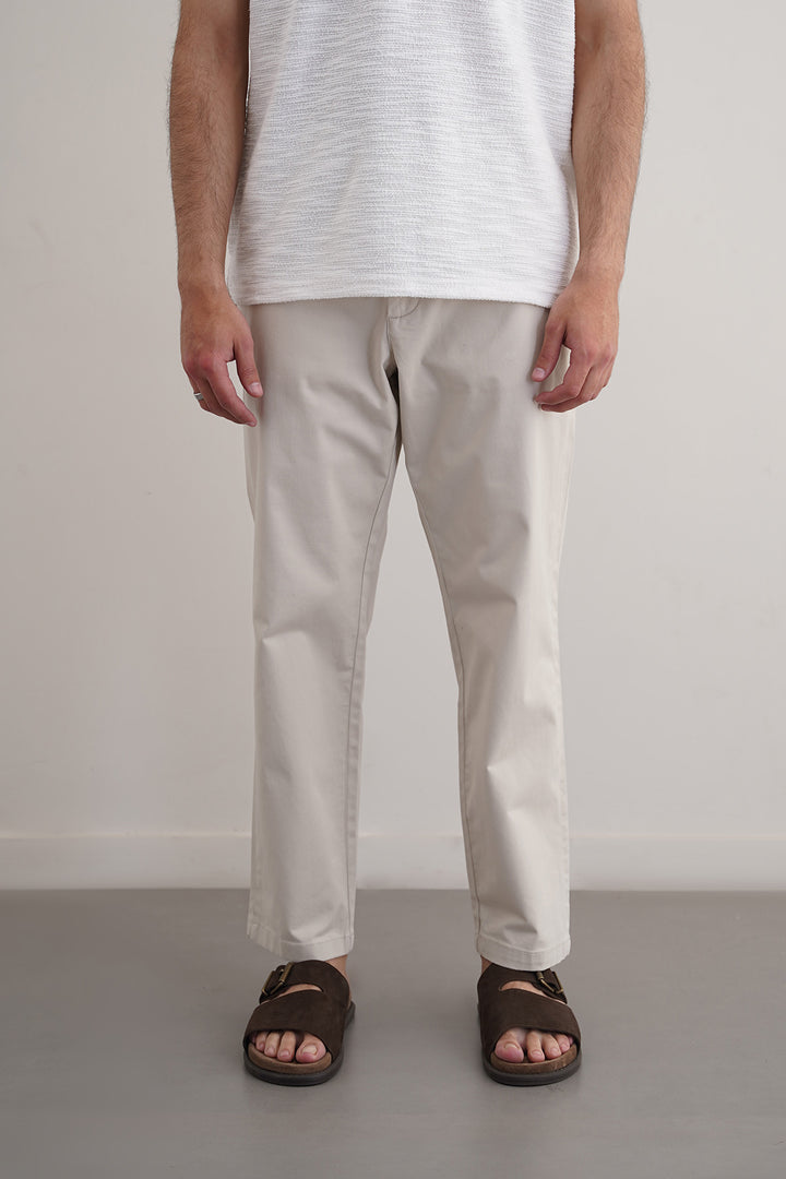 ECRU STRAIGHT FIT CHINOS