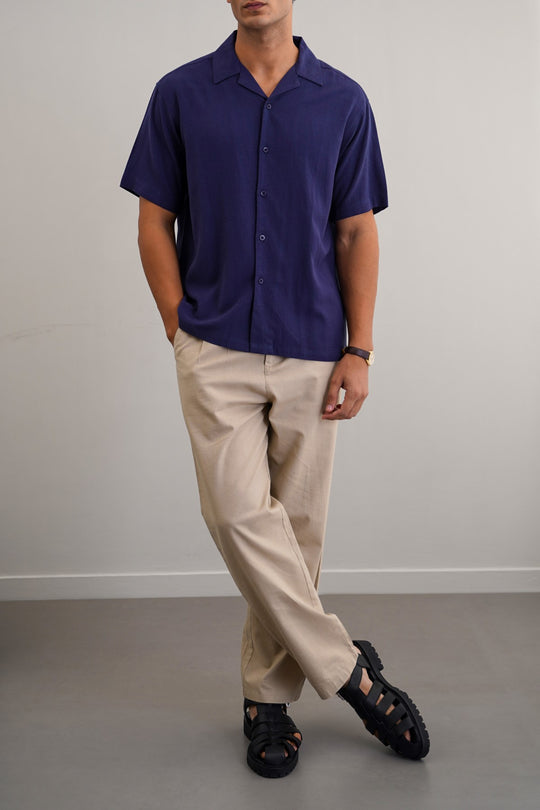 BEIGE RESORT LINEN PANTS