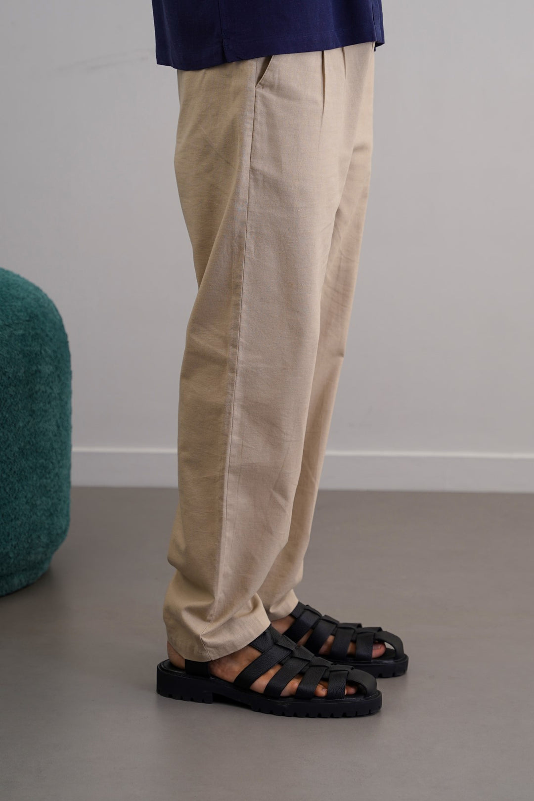 BEIGE RESORT LINEN PANTS
