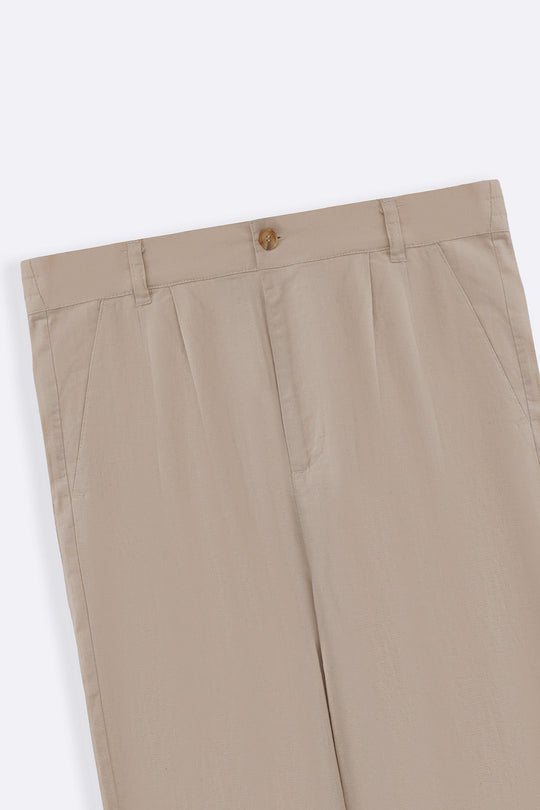 KHAKI RESORT LINEN PANTS