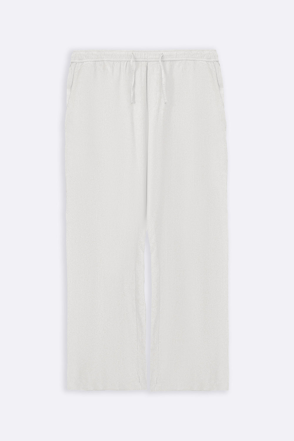 WHITE LINEN BLEND RELAXED TROUSERS