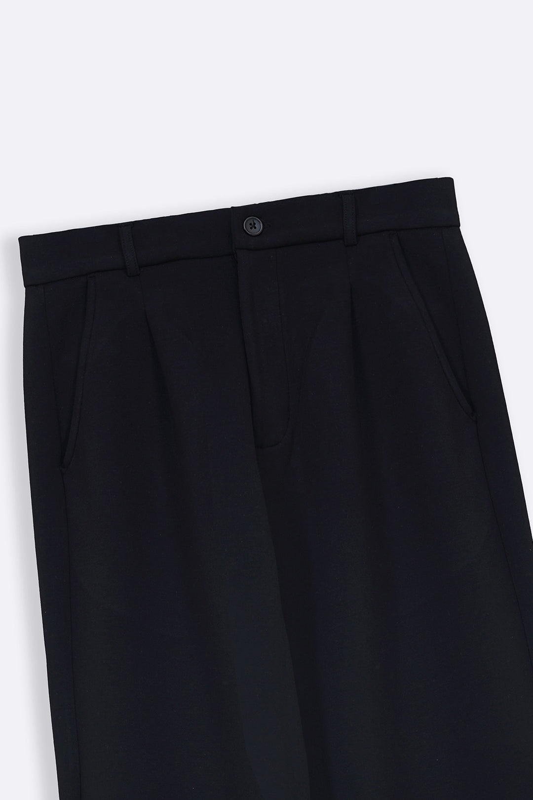 BLACK SCUBA PLEATED TROUSERS