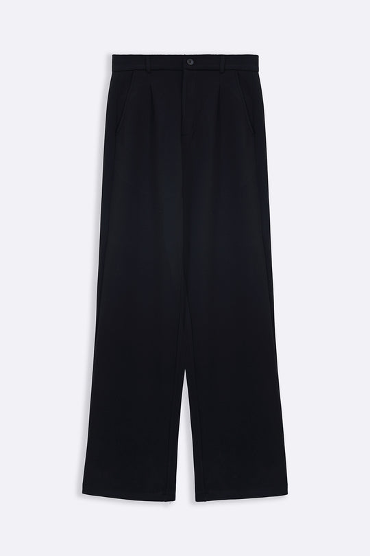 BLACK SCUBA PLEATED TROUSERS