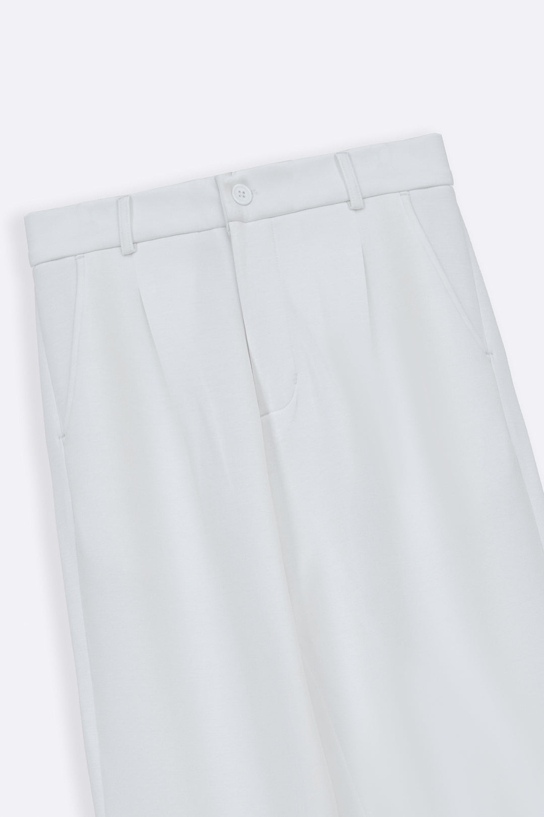 WHITE SCUBA PLEATED TROUSERS