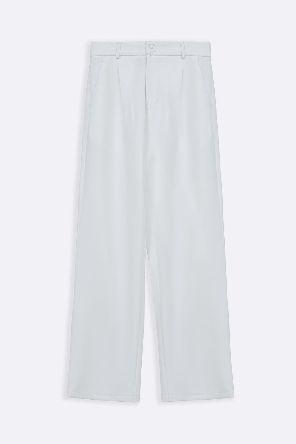 WHITE SCUBA PLEATED TROUSERS