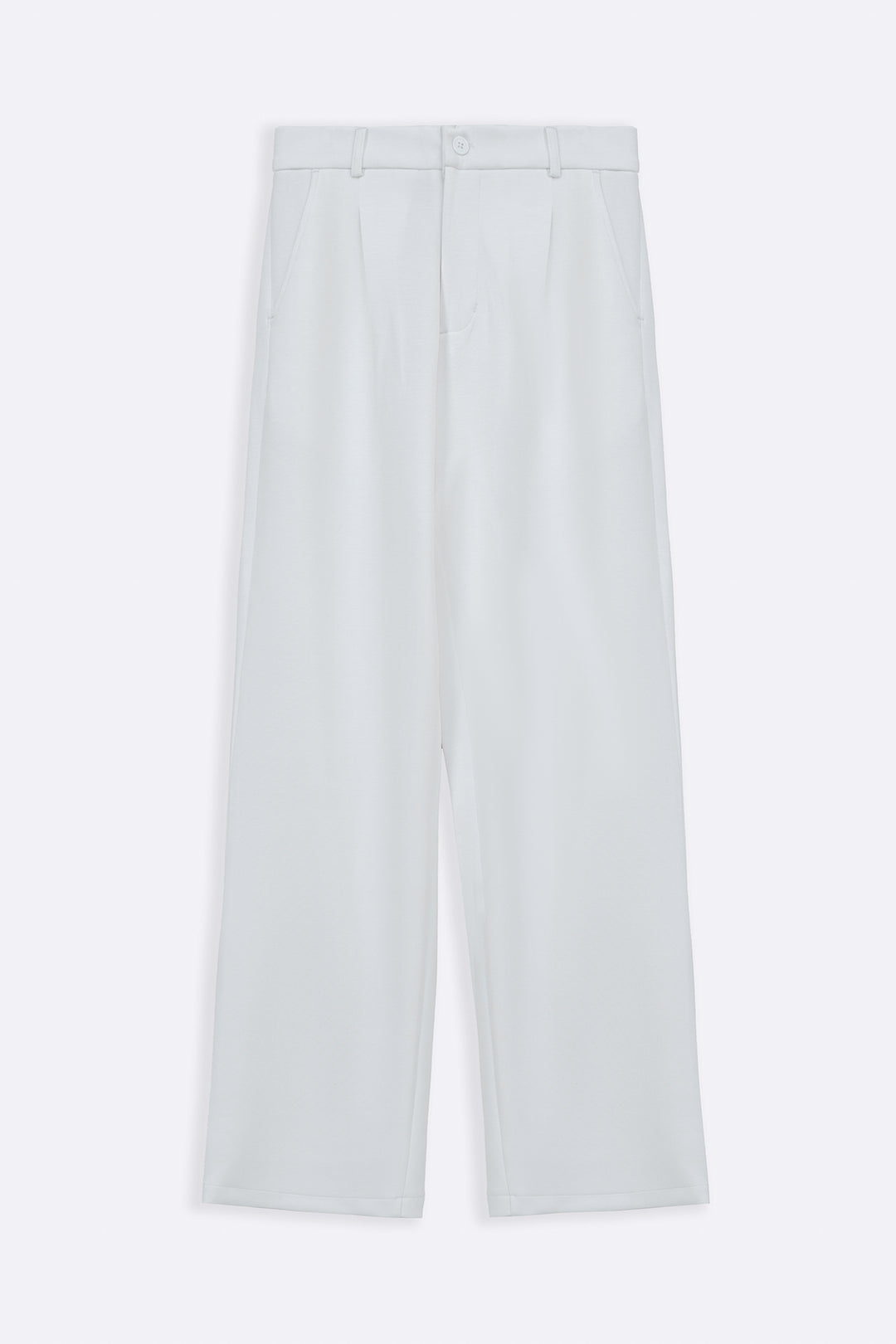 WHITE SCUBA PLEATED TROUSERS