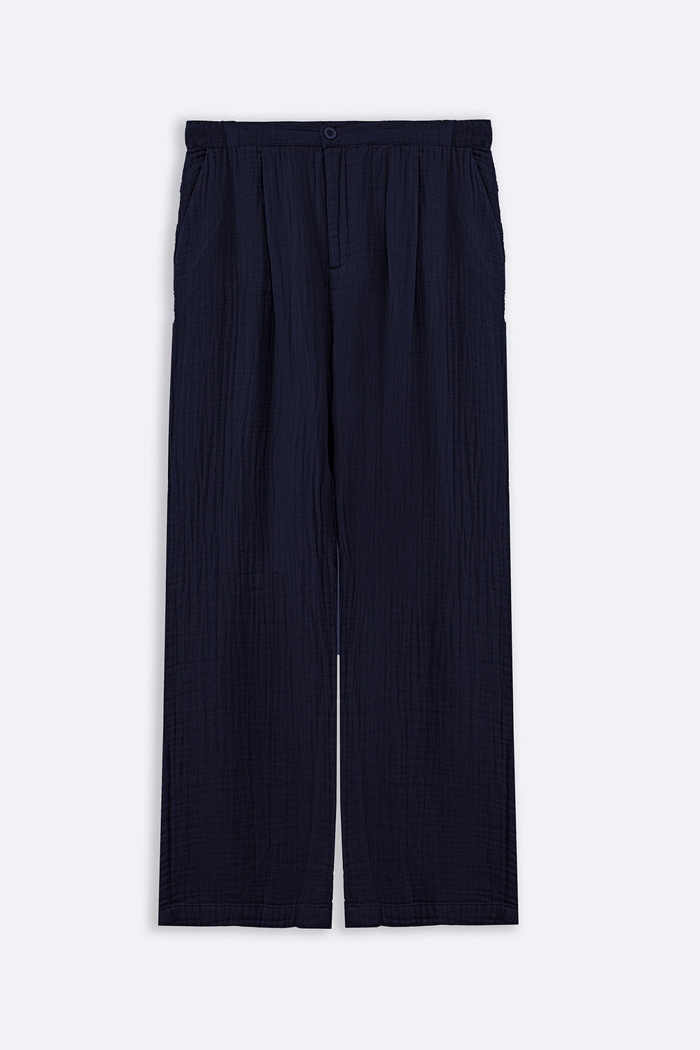 NAVY RELAXED MUSLIN TROUSERS