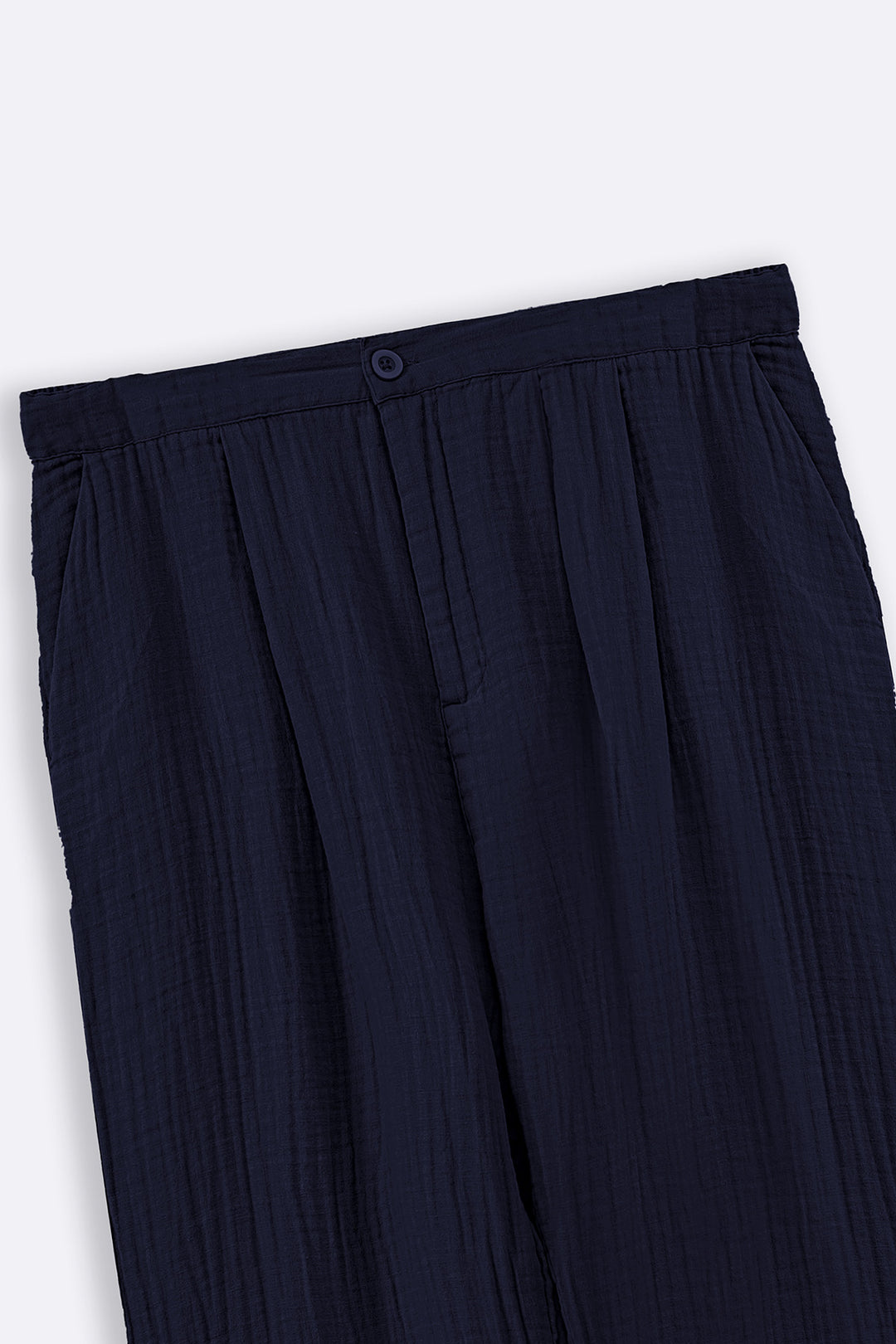 NAVY RELAXED MUSLIN TROUSERS