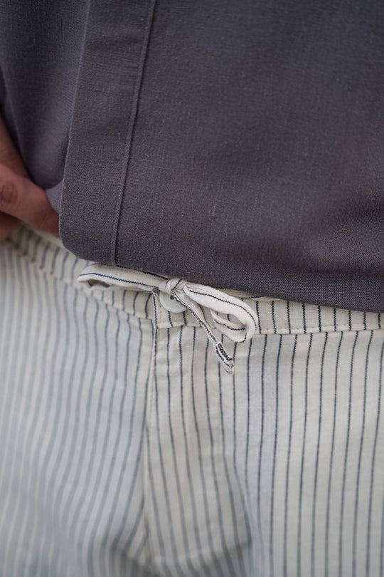 ECRU EASY PINSTRIPE TROUSERS