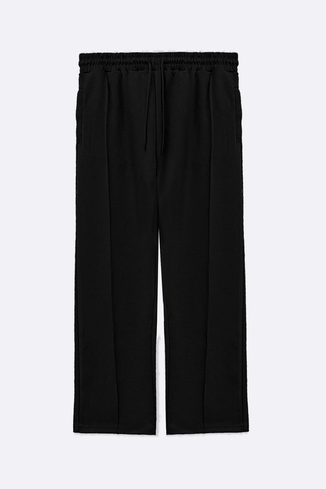 BLACK EASY PLEATED TROUSERS