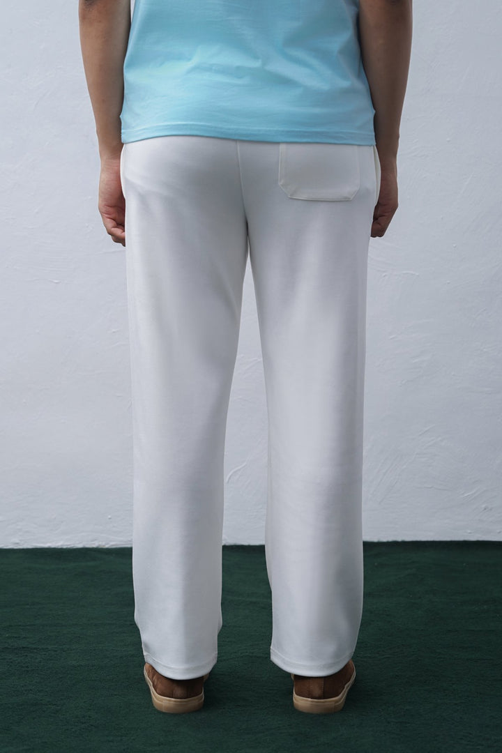 WHITE EASY PLEATED TROUSERS